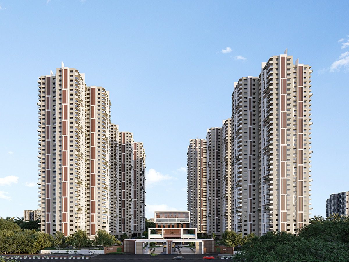 “Gamya by Supadha aerial view of modern towers”