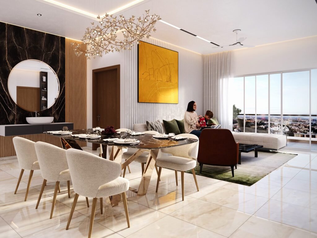 “Supadha Gamya luxury dining and living area”